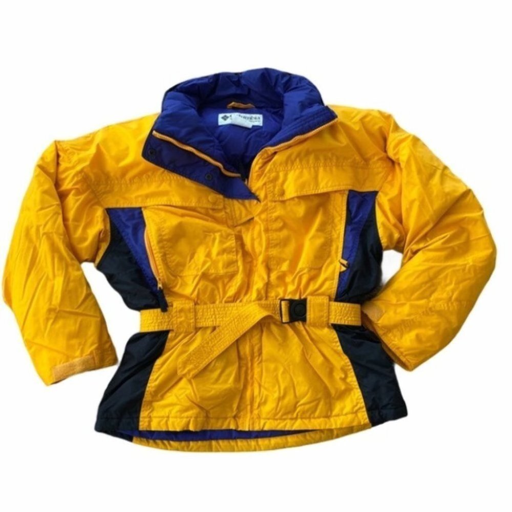 Columbia Retro 90's Winter Ski Snow Jacket Yellow